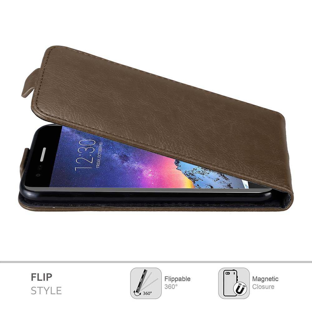 Cadorabo Hülle für LG K8 2017 Schutz Hülle in Braun Flip Etui Handyhülle Case Cover