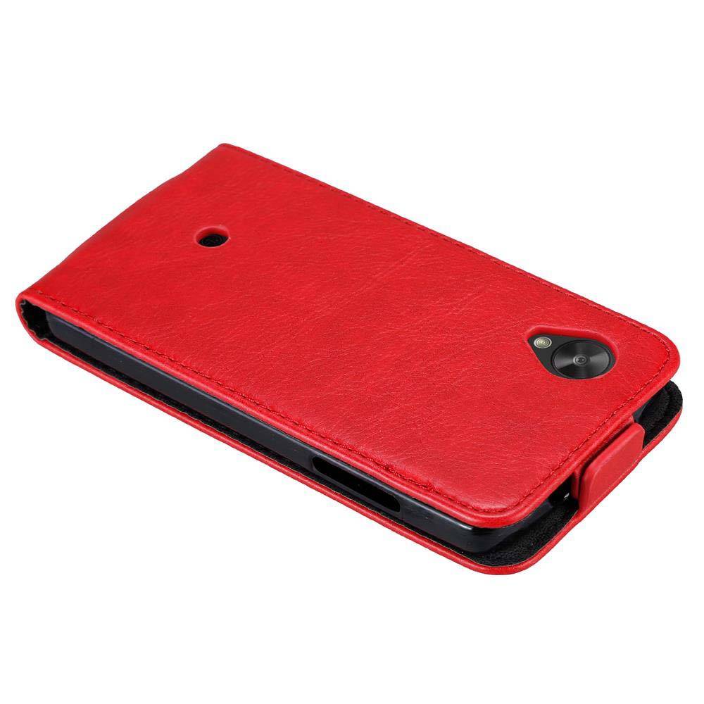 Cadorabo Hülle für LG Google NEXUS 5 Schutz Hülle in Rot Flip Etui Handyhülle Case Cover
