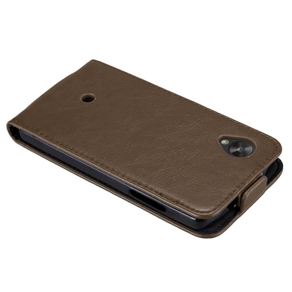 Cadorabo Hülle für LG Google NEXUS 5 Schutz Hülle in Braun Flip Etui Handyhülle Case Cover
