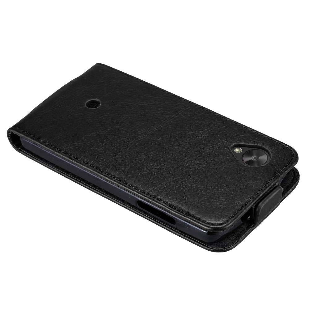 Cadorabo Hülle für LG Google NEXUS 5 Schutz Hülle in Schwarz Flip Etui Handyhülle Case Cover