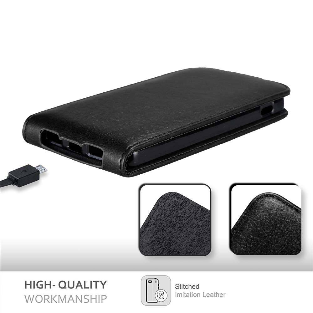 Cadorabo Hülle für LG Google NEXUS 5 Schutz Hülle in Schwarz Flip Etui Handyhülle Case Cover