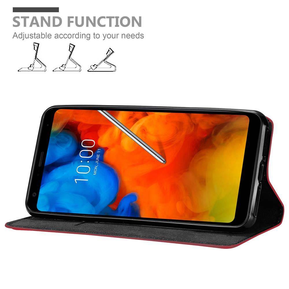 Cadorabo Hülle für LG Q STYLUS Schutz Hülle in Rot Handyhülle Etui Case Cover Magnetverschluss