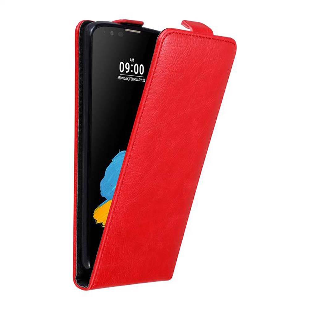 Cadorabo Hülle für LG STYLUS 2 Schutz Hülle in Rot Flip Etui Handyhülle Case Cover