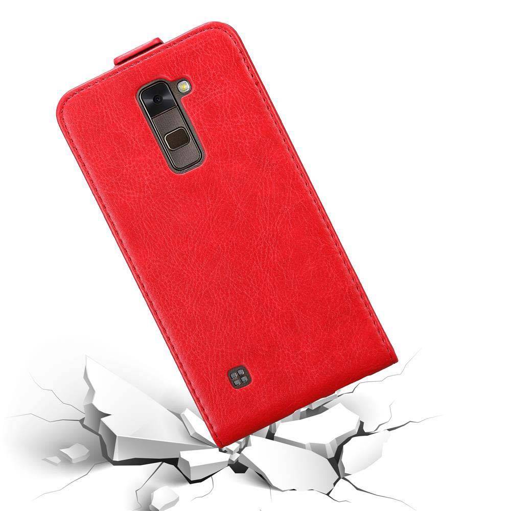 Cadorabo Hülle für LG STYLUS 2 Schutz Hülle in Rot Flip Etui Handyhülle Case Cover