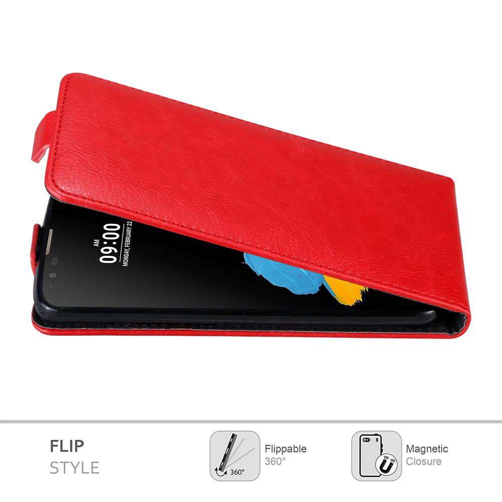 Cadorabo Hülle für LG STYLUS 2 Schutz Hülle in Rot Flip Etui Handyhülle Case Cover