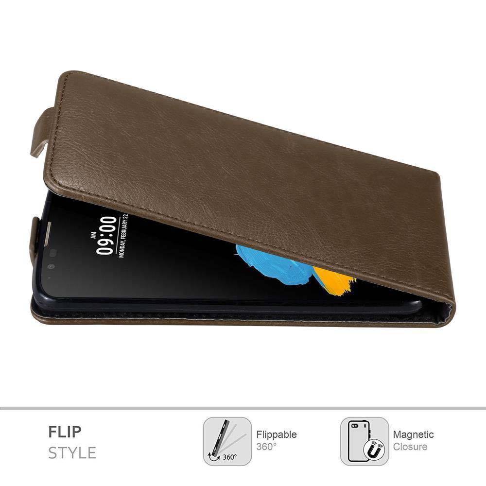 Cadorabo Hülle für LG STYLUS 2 Schutz Hülle in Braun Flip Etui Handyhülle Case Cover