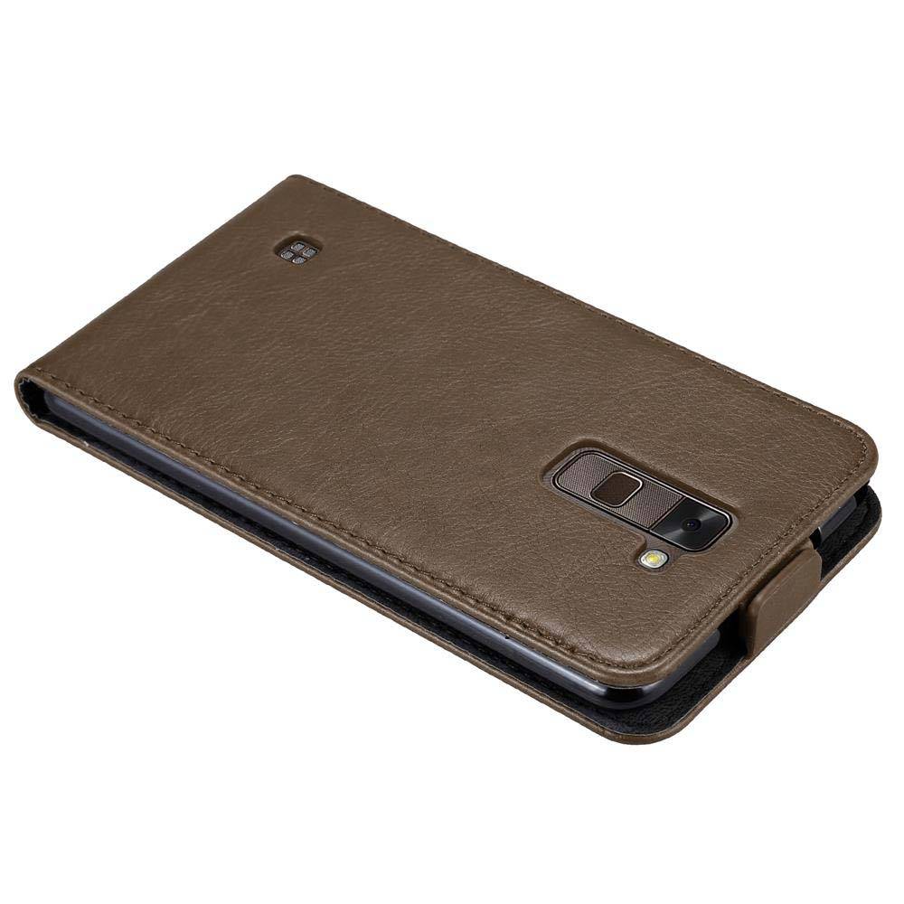 Cadorabo Hülle für LG STYLUS 2 Schutz Hülle in Braun Flip Etui Handyhülle Case Cover