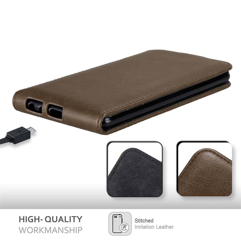 Cadorabo Hülle für LG STYLUS 2 Schutz Hülle in Braun Flip Etui Handyhülle Case Cover