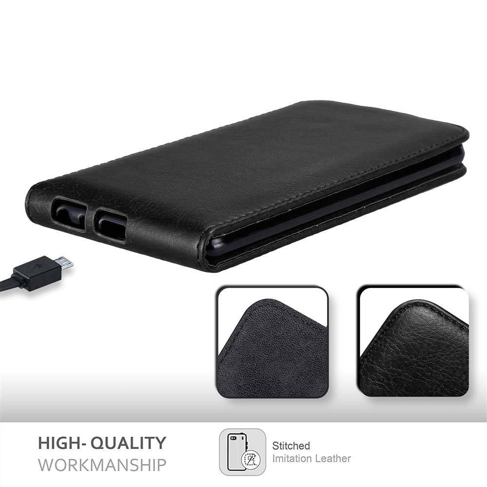 Cadorabo Hülle für LG STYLUS 2 Schutz Hülle in Schwarz Flip Etui Handyhülle Case Cover
