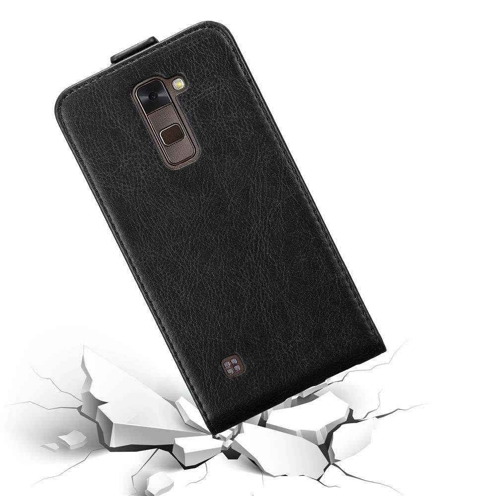 Cadorabo Hülle für LG STYLUS 2 Schutz Hülle in Schwarz Flip Etui Handyhülle Case Cover