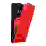 Cadorabo Hülle für LG X POWER Schutz Hülle in Rot Flip Etui Handyhülle Case Cover