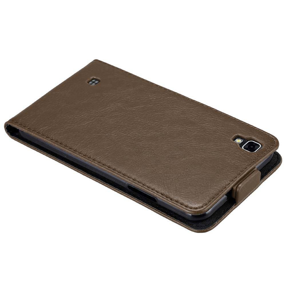 Cadorabo Hülle für LG X POWER Schutz Hülle in Braun Flip Etui Handyhülle Case Cover