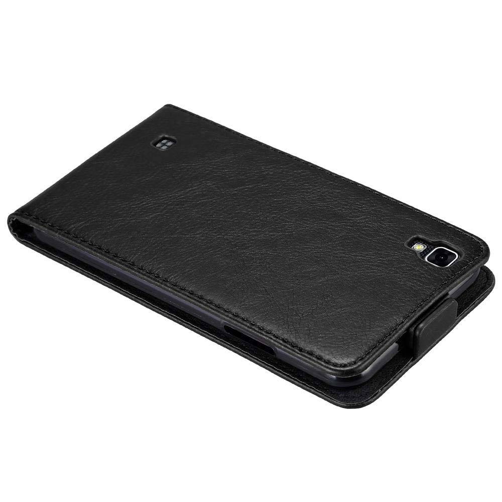Cadorabo Hülle für LG X POWER Schutz Hülle in Schwarz Flip Etui Handyhülle Case Cover