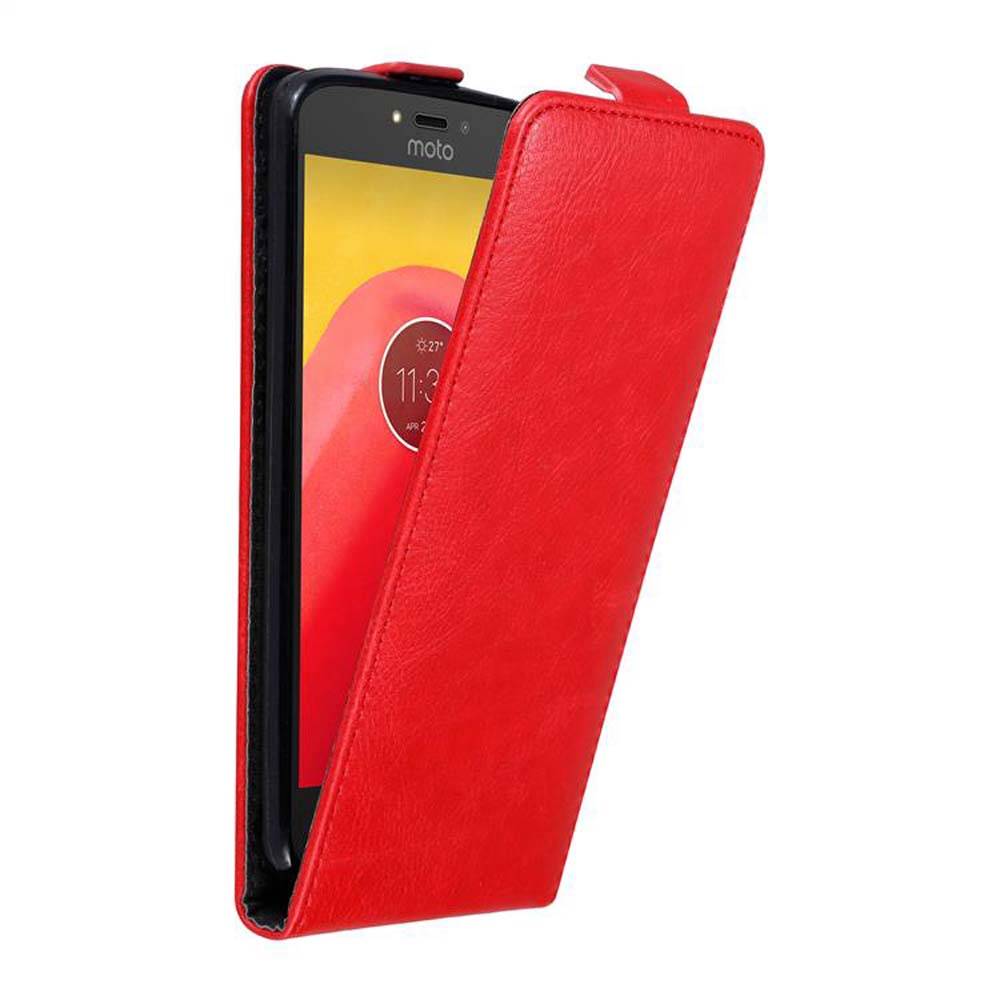 Cadorabo Hülle für Motorola MOTO C Schutz Hülle in Rot Flip Etui Handyhülle Case Cover