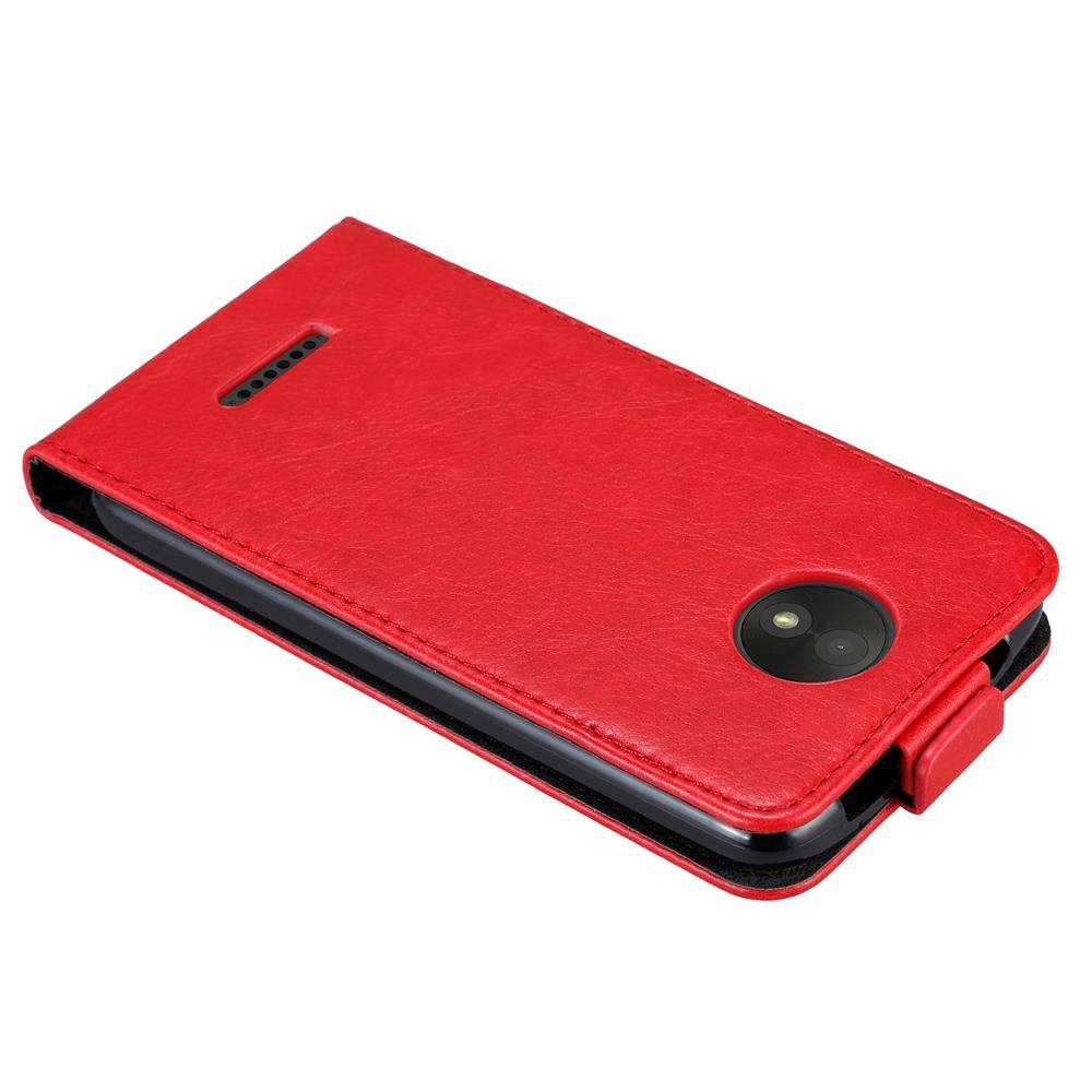 Cadorabo Hülle für Motorola MOTO C Schutz Hülle in Rot Flip Etui Handyhülle Case Cover