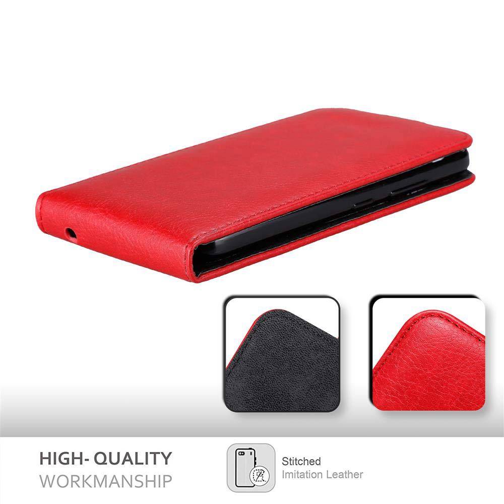 Cadorabo Hülle für Motorola MOTO C Schutz Hülle in Rot Flip Etui Handyhülle Case Cover