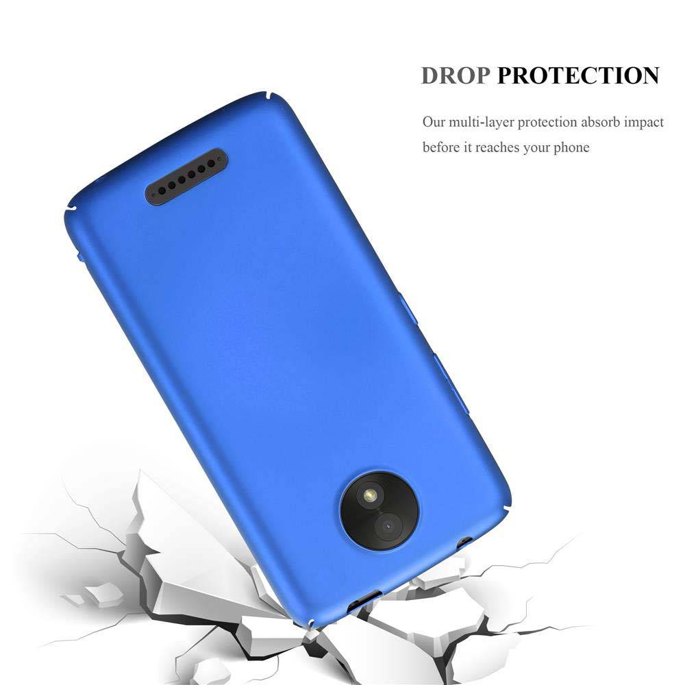 Cadorabo Hülle für Motorola MOTO C Schutzhülle in Blau Hard Case Handy Hülle Etui