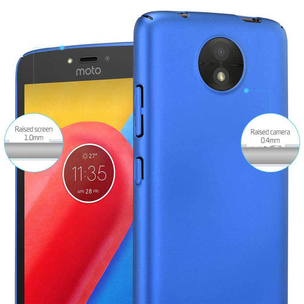 Cadorabo Hülle für Motorola MOTO C Schutzhülle in Blau Hard Case Handy Hülle Etui