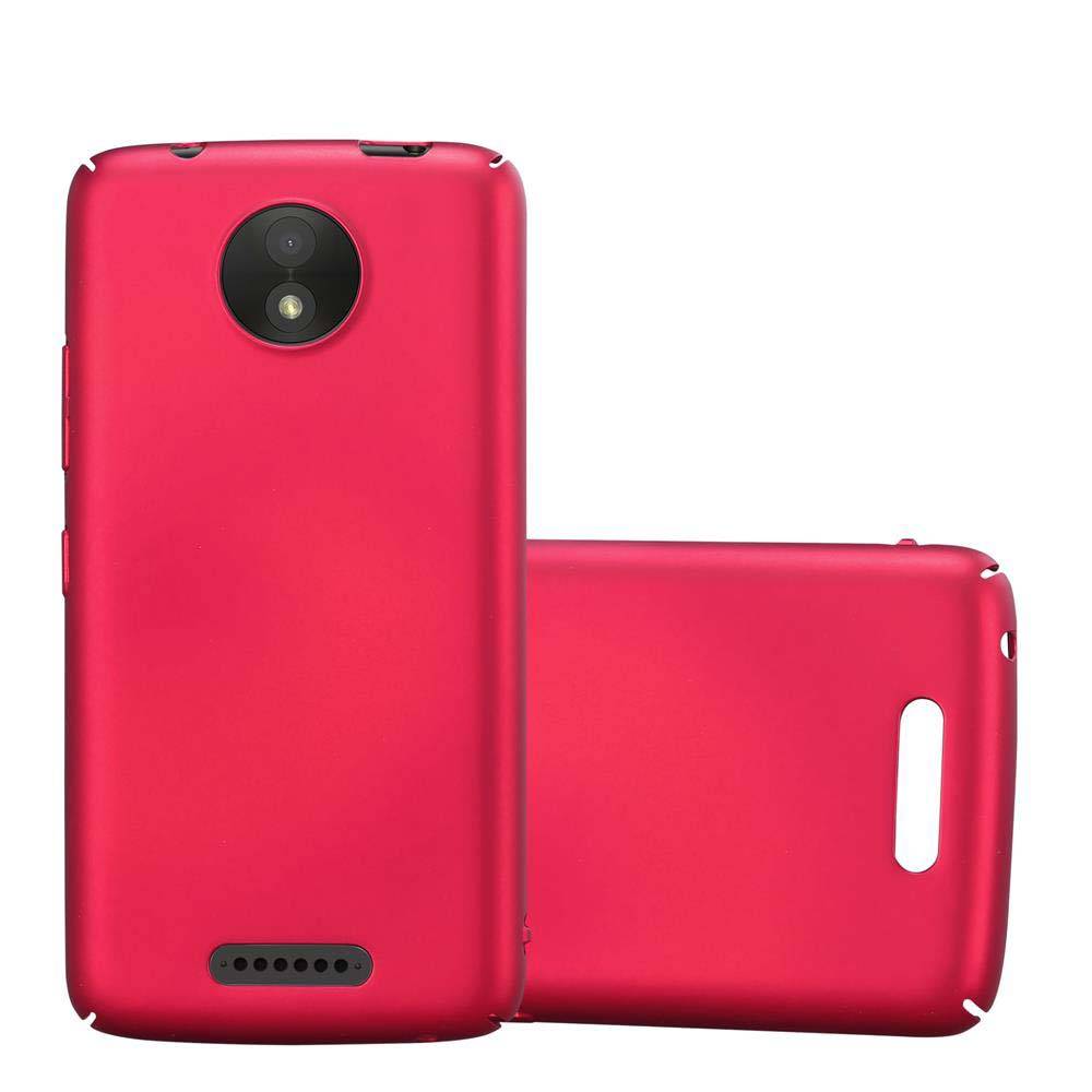 Cadorabo Hülle für Motorola MOTO C Schutzhülle in Rot Hard Case Handy Hülle Etui
