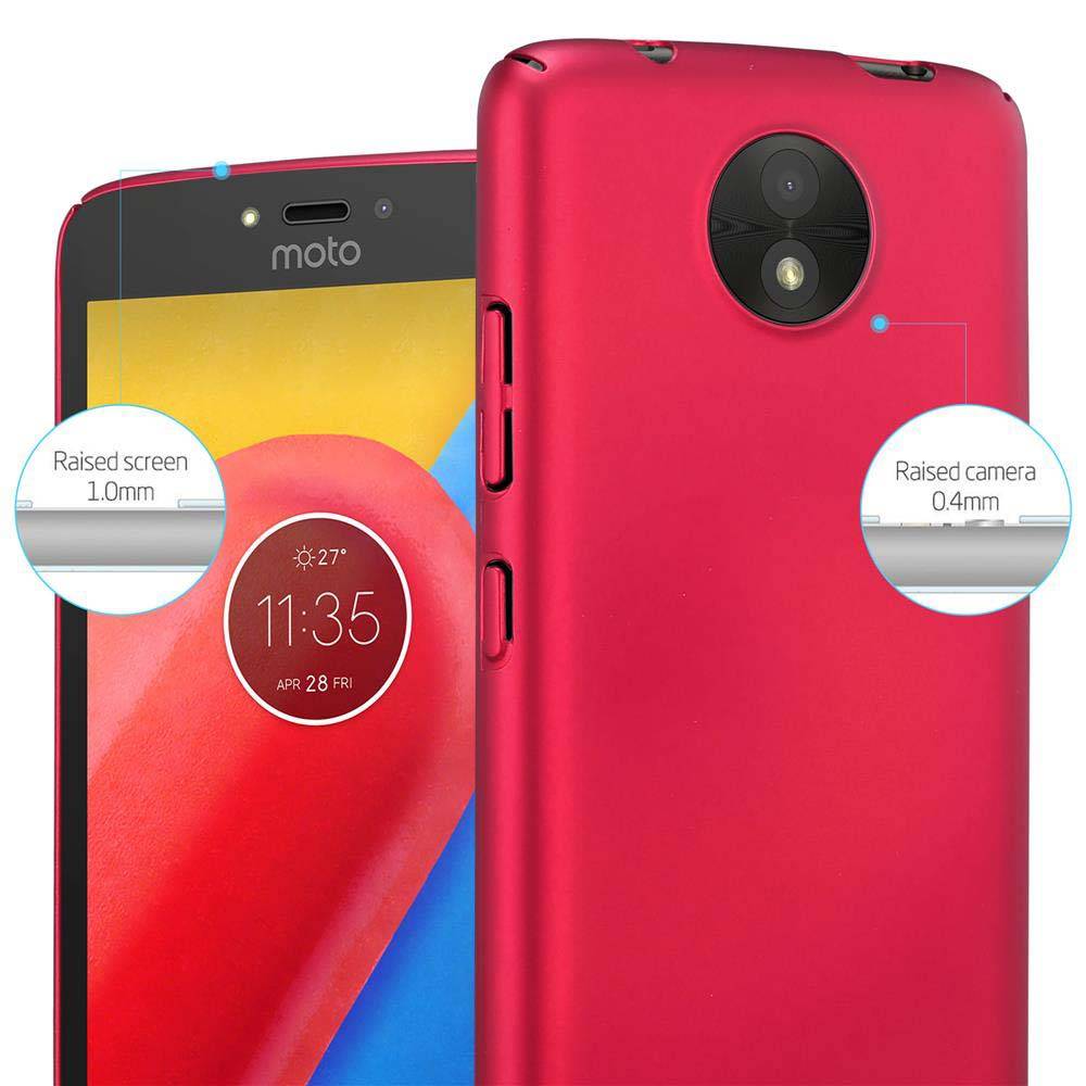 Cadorabo Hülle für Motorola MOTO C Schutzhülle in Rot Hard Case Handy Hülle Etui