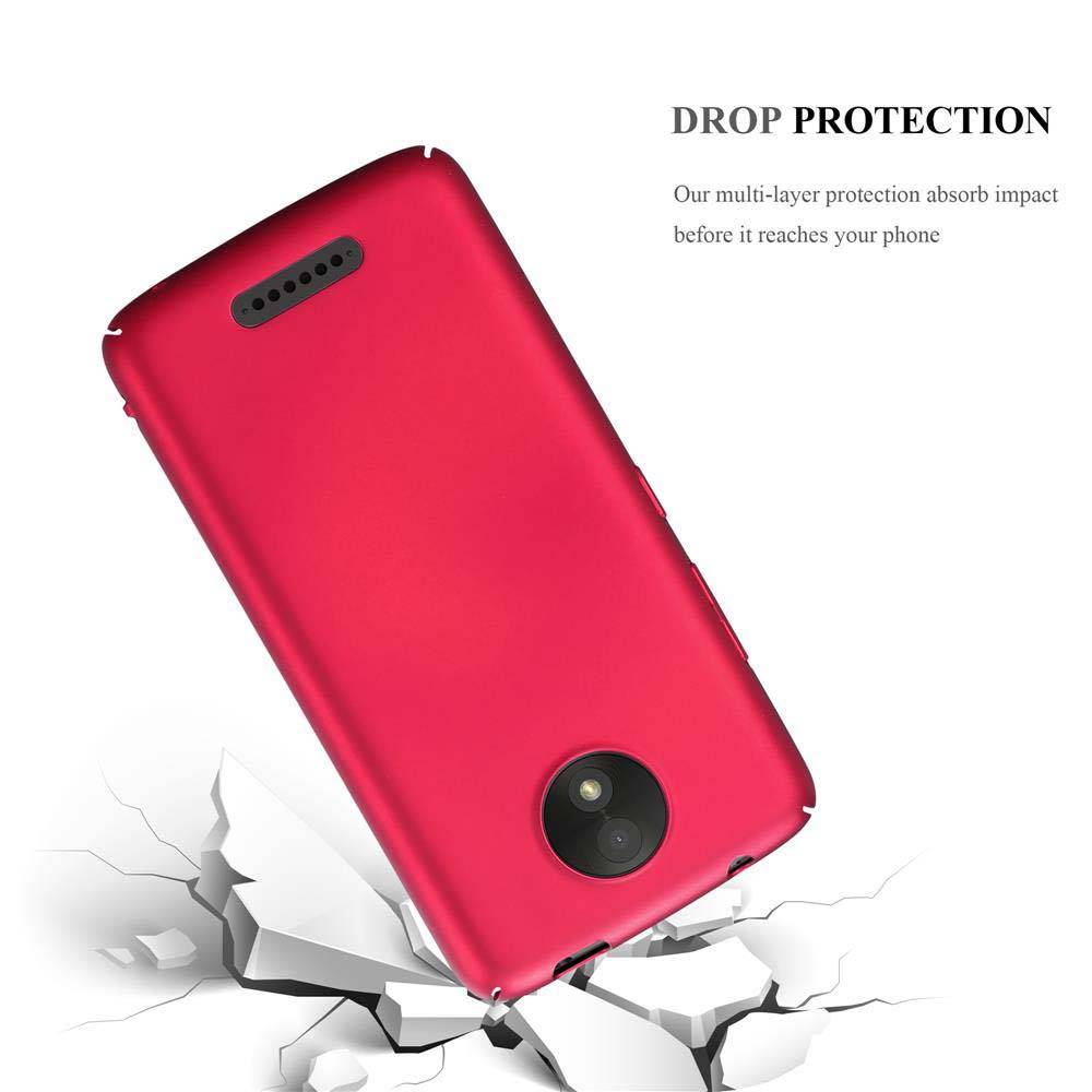 Cadorabo Hülle für Motorola MOTO C Schutzhülle in Rot Hard Case Handy Hülle Etui