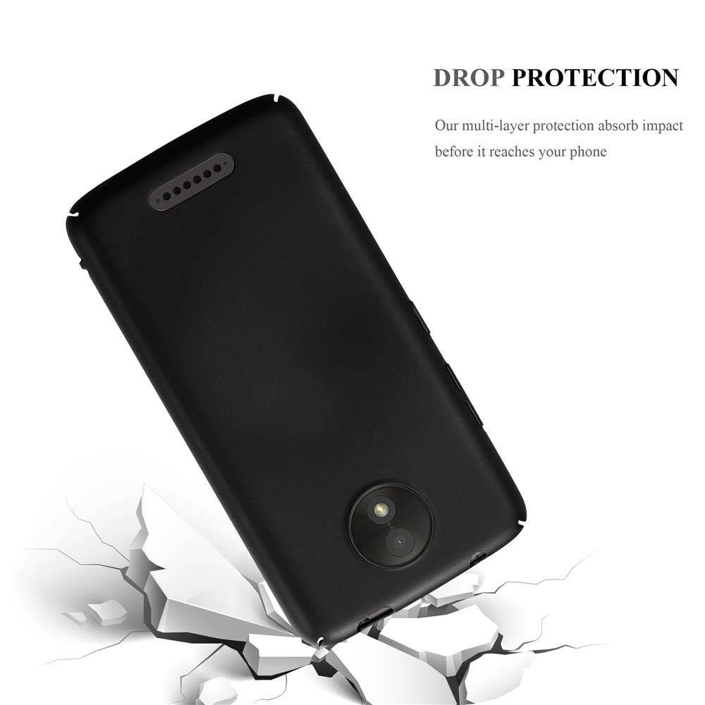 Cadorabo Hülle für Motorola MOTO C Schutzhülle in Schwarz Hard Case Handy Hülle Etui