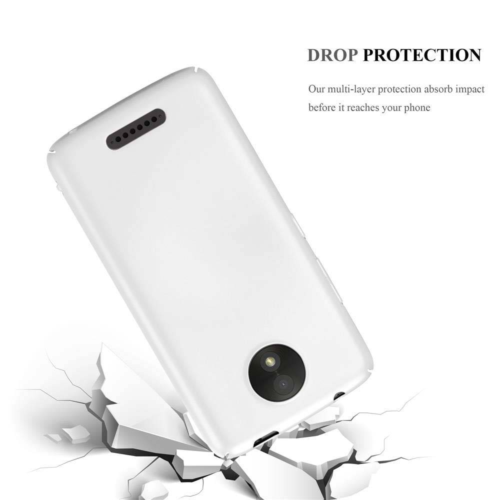 Cadorabo Hülle für Motorola MOTO C Schutzhülle in Silber Hard Case Handy Hülle Etui