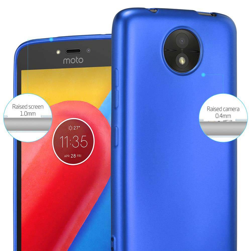 Cadorabo Schutzhülle für Motorola MOTO C Hülle in Blau Handyhülle TPU Silikon Etui Cover Case