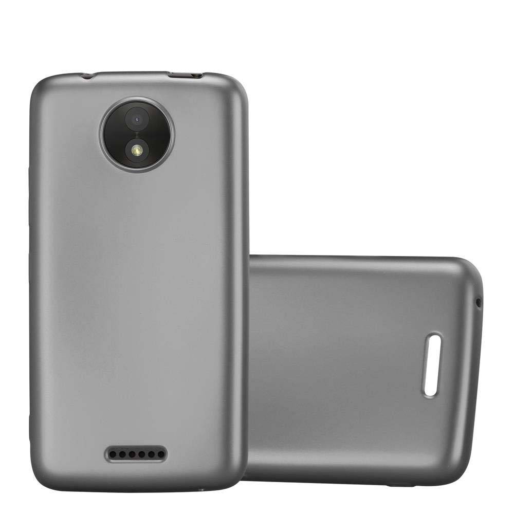 Cadorabo Schutzhülle für Motorola MOTO C Hülle in Grau Handyhülle TPU Silikon Etui Cover Case