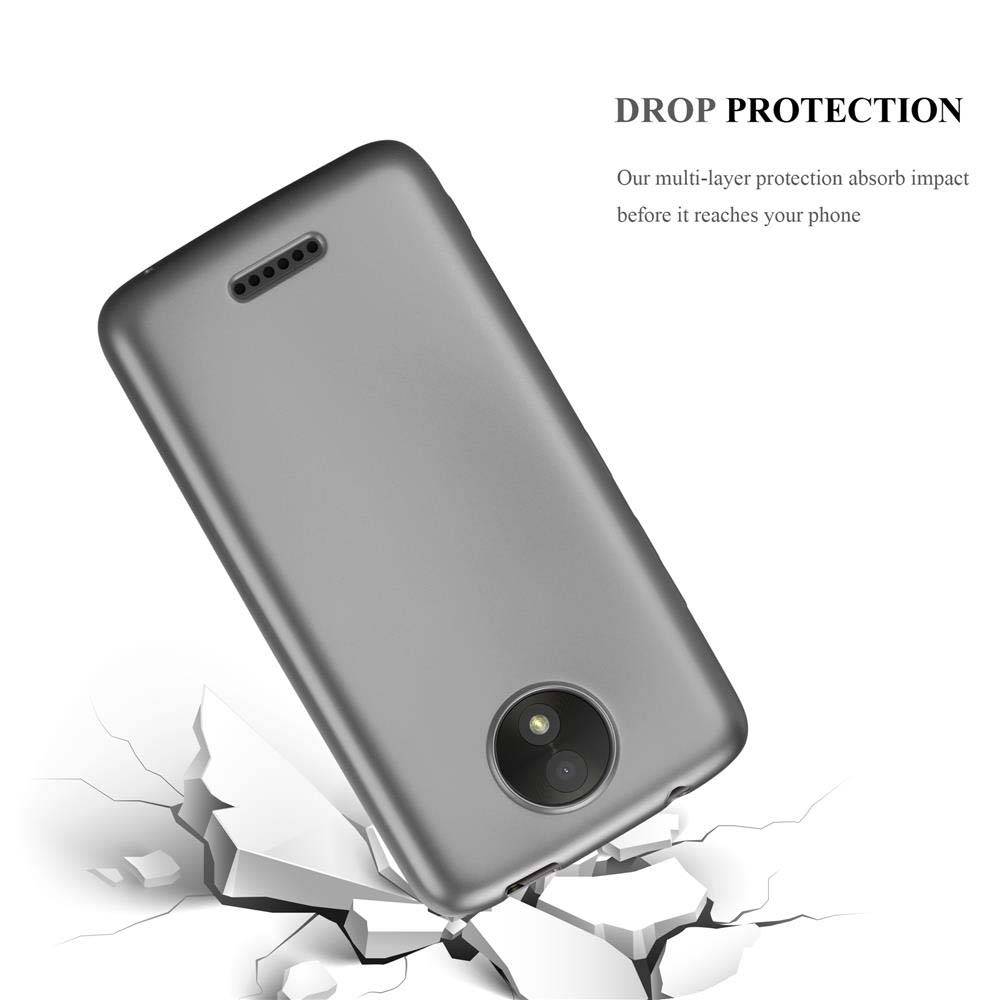 Cadorabo Schutzhülle für Motorola MOTO C Hülle in Grau Handyhülle TPU Silikon Etui Cover Case
