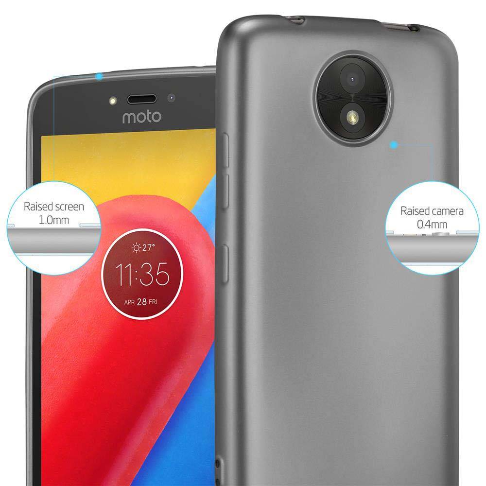 Cadorabo Schutzhülle für Motorola MOTO C Hülle in Grau Handyhülle TPU Silikon Etui Cover Case