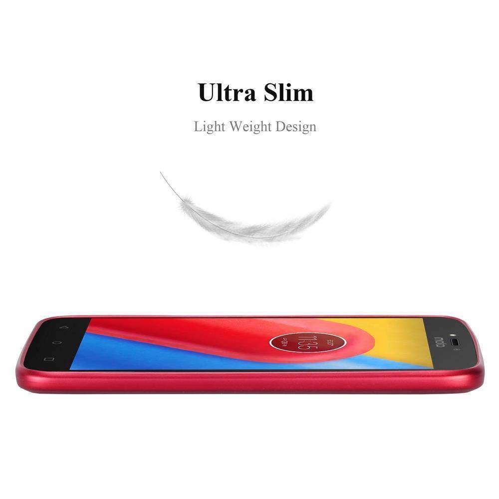 Cadorabo Schutzhülle für Motorola MOTO C Hülle in Rot Handyhülle TPU Silikon Etui Cover Case