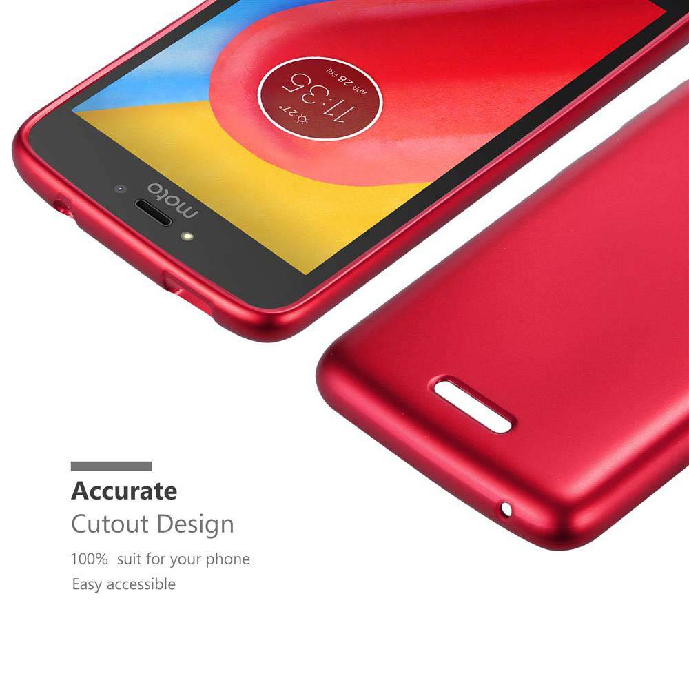 Cadorabo Schutzhülle für Motorola MOTO C Hülle in Rot Handyhülle TPU Silikon Etui Cover Case