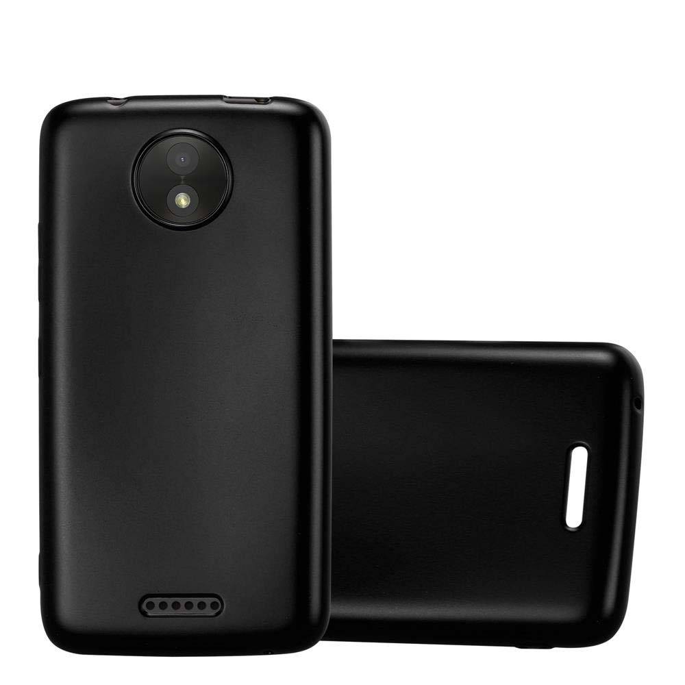 Cadorabo Schutzhülle für Motorola MOTO C Hülle in Schwarz Handyhülle TPU Silikon Etui Cover Case