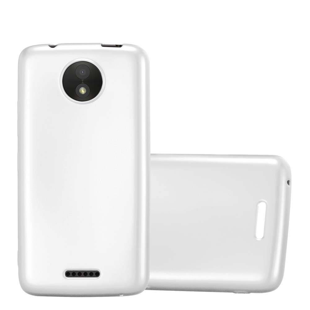 Cadorabo Schutzhülle für Motorola MOTO C Hülle in Silber Handyhülle TPU Silikon Etui Cover Case
