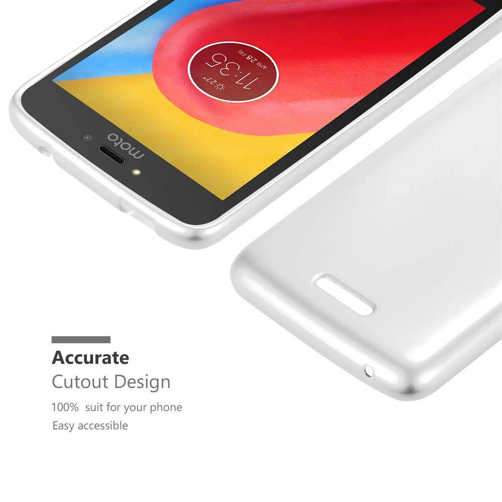 Cadorabo Schutzhülle für Motorola MOTO C Hülle in Silber Handyhülle TPU Silikon Etui Cover Case