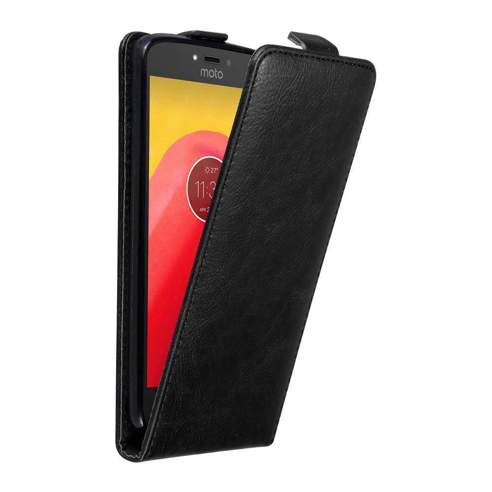 Cadorabo Hülle für Motorola MOTO C Schutz Hülle in Schwarz Flip Etui Handyhülle Case Cover