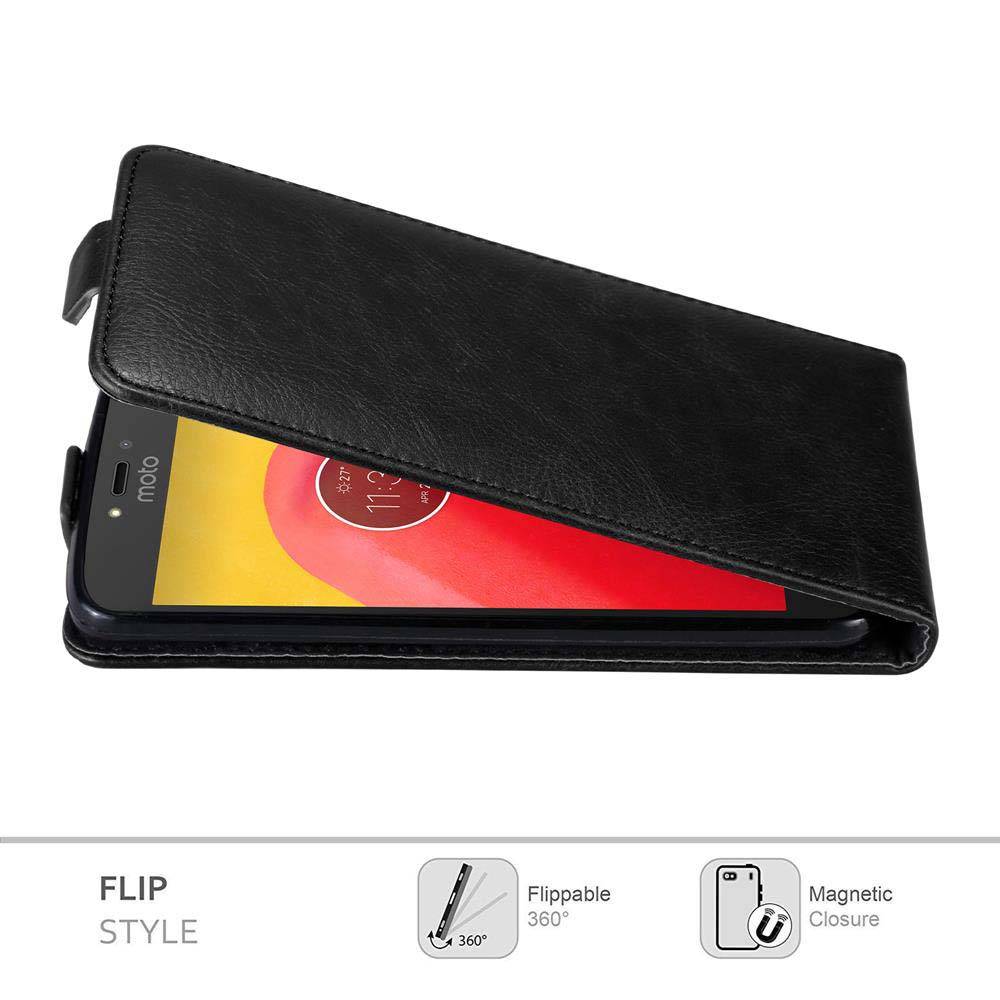 Cadorabo Hülle für Motorola MOTO C Schutz Hülle in Schwarz Flip Etui Handyhülle Case Cover