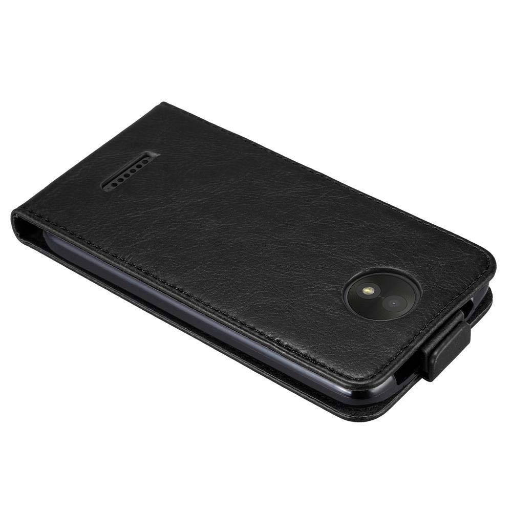Cadorabo Hülle für Motorola MOTO C Schutz Hülle in Schwarz Flip Etui Handyhülle Case Cover