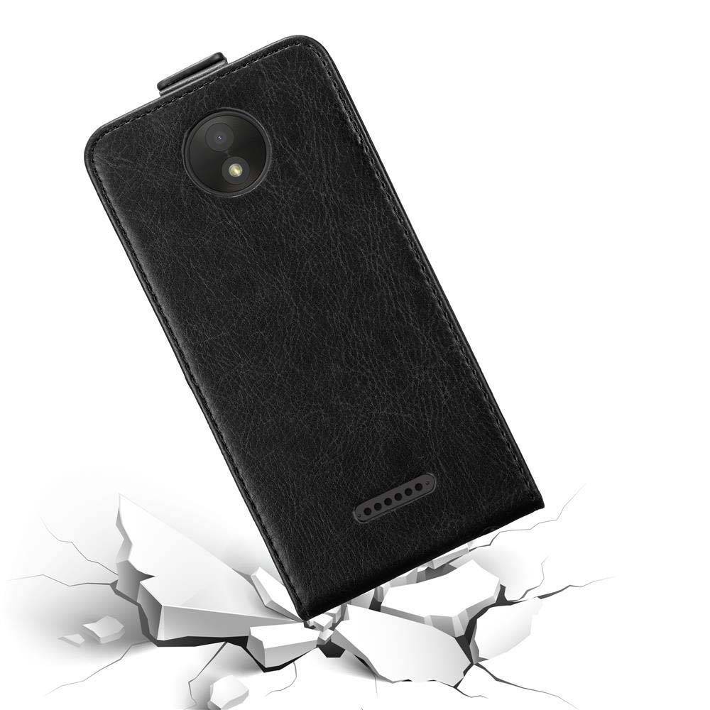 Cadorabo Hülle für Motorola MOTO C Schutz Hülle in Schwarz Flip Etui Handyhülle Case Cover