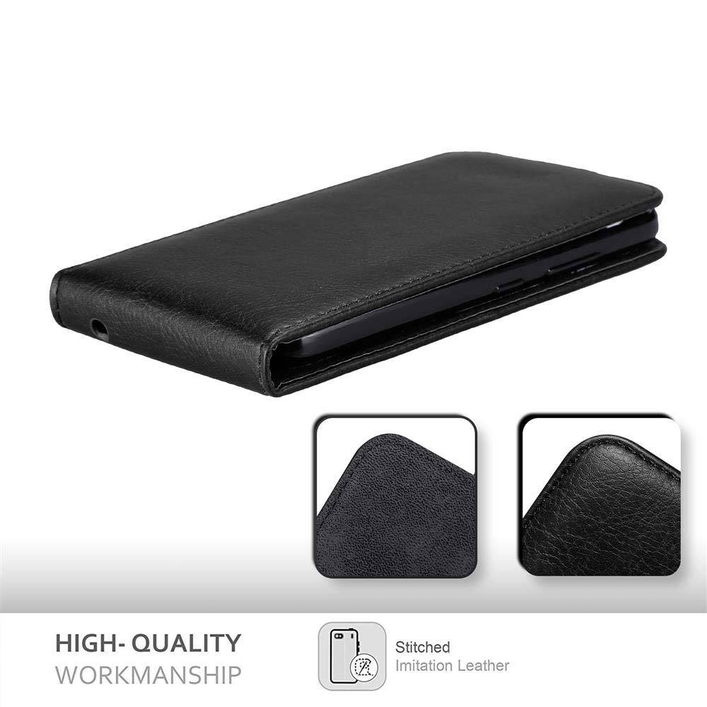Cadorabo Hülle für Motorola MOTO C Schutz Hülle in Schwarz Flip Etui Handyhülle Case Cover