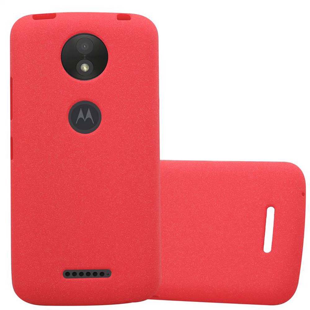 Cadorabo Schutzhülle für Motorola MOTO C PLUS Hülle in Rot Handyhülle TPU Etui Cover Case