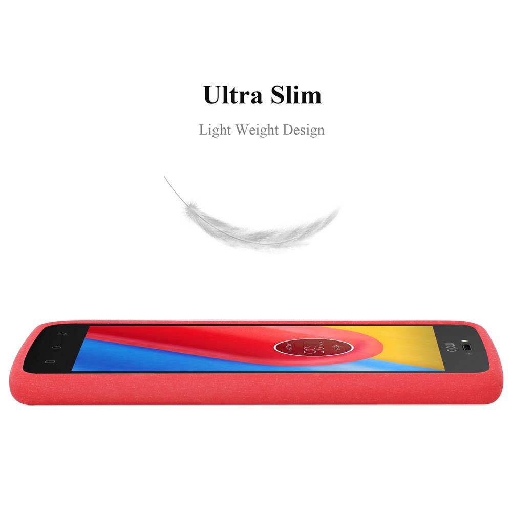Cadorabo Schutzhülle für Motorola MOTO C PLUS Hülle in Rot Handyhülle TPU Etui Cover Case