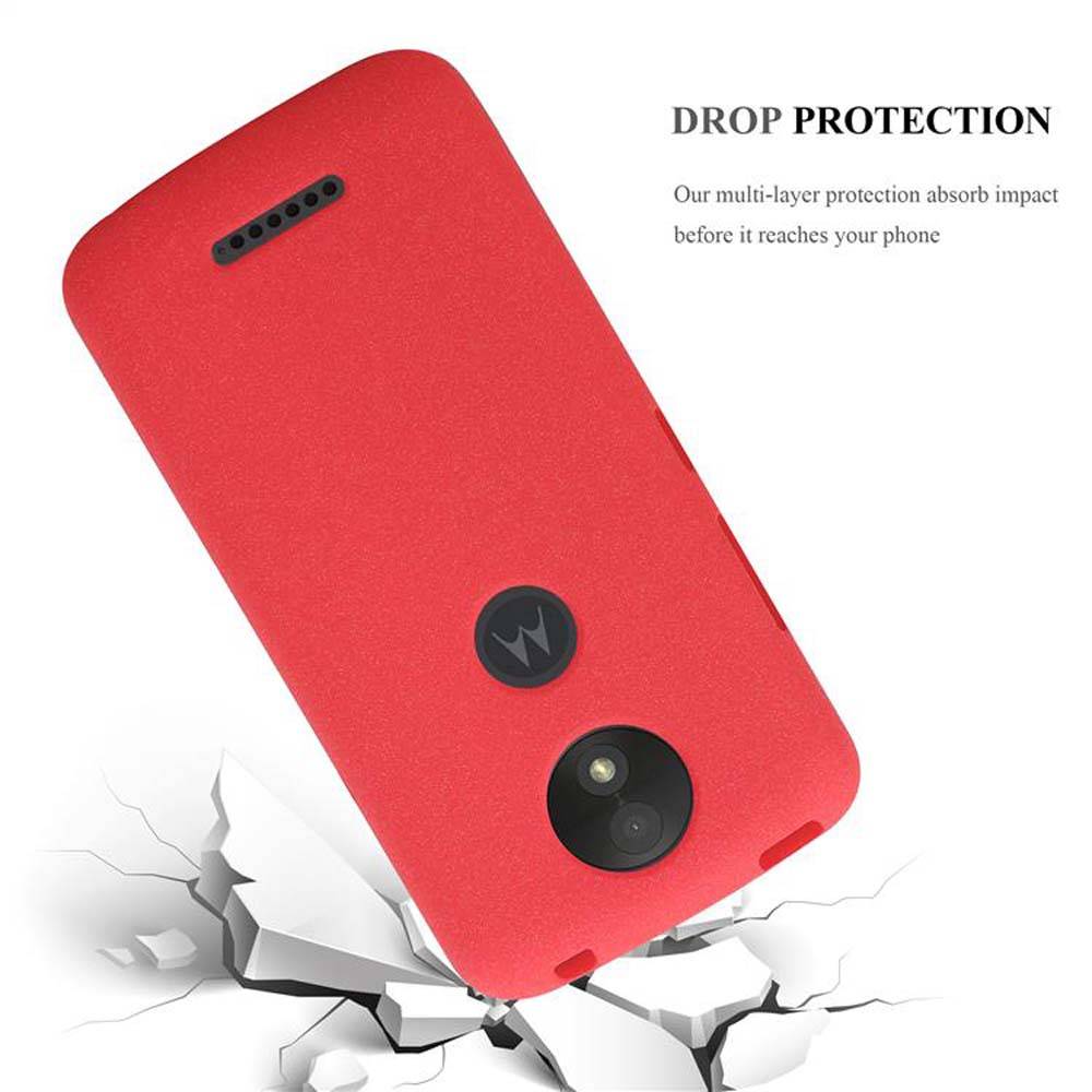 Cadorabo Schutzhülle für Motorola MOTO C PLUS Hülle in Rot Handyhülle TPU Etui Cover Case