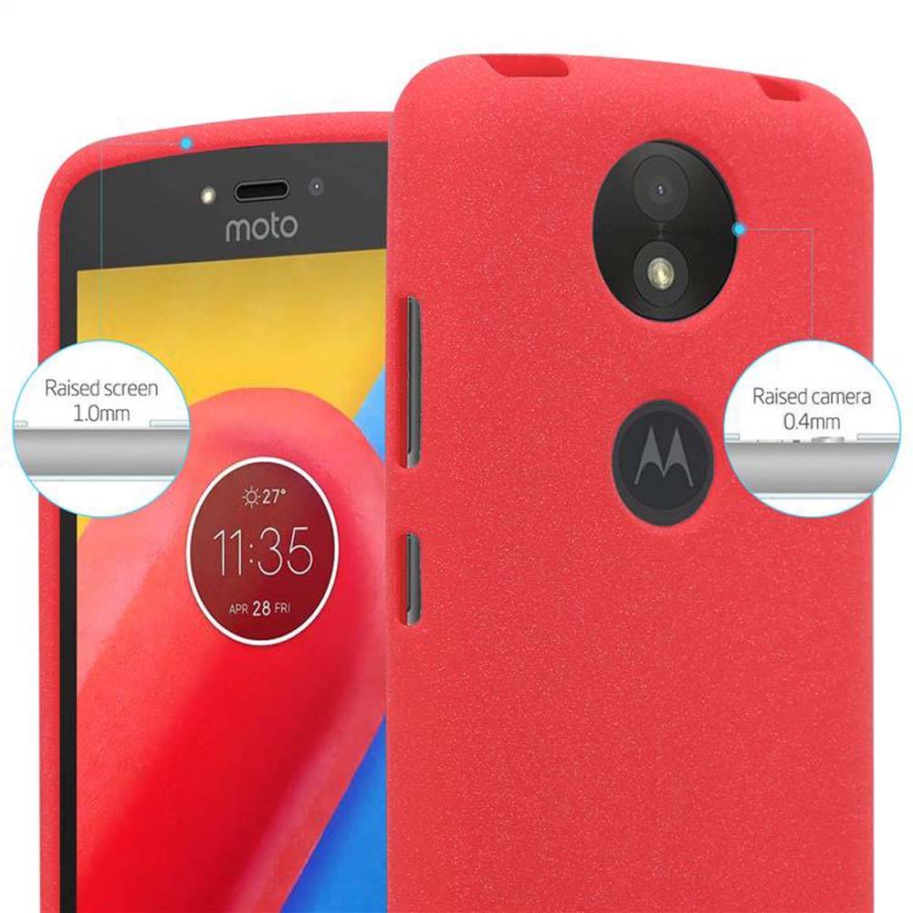 Cadorabo Schutzhülle für Motorola MOTO C PLUS Hülle in Rot Handyhülle TPU Etui Cover Case