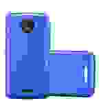 Cadorabo Hülle für Motorola MOTO C PLUS Schutzhülle in Blau Hard Case Handy Hülle Etui