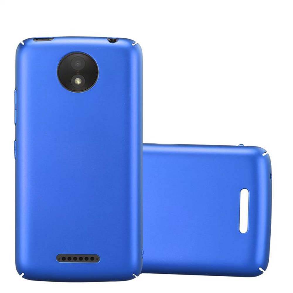 Cadorabo Hülle für Motorola MOTO C PLUS Schutzhülle in Blau Hard Case Handy Hülle Etui
