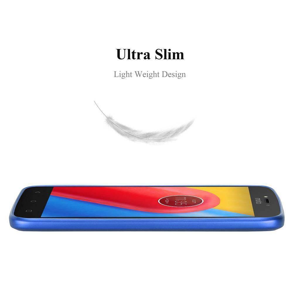 Cadorabo Hülle für Motorola MOTO C PLUS Schutzhülle in Blau Hard Case Handy Hülle Etui