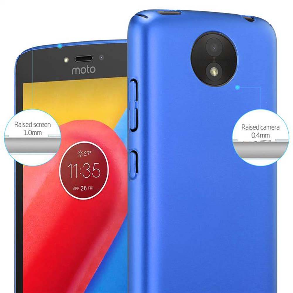 Cadorabo Hülle für Motorola MOTO C PLUS Schutzhülle in Blau Hard Case Handy Hülle Etui