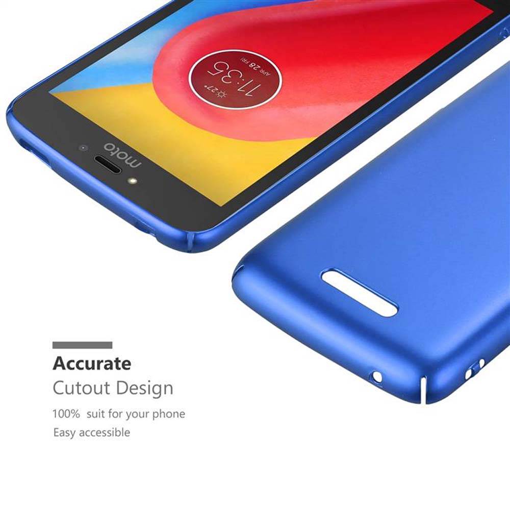 Cadorabo Hülle für Motorola MOTO C PLUS Schutzhülle in Blau Hard Case Handy Hülle Etui